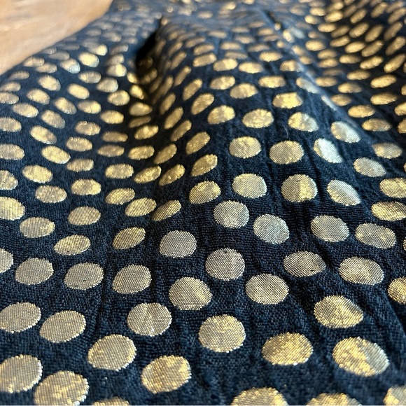 Metallic Gold & Black Polka Dot Party Dress - Picture 2 of 6